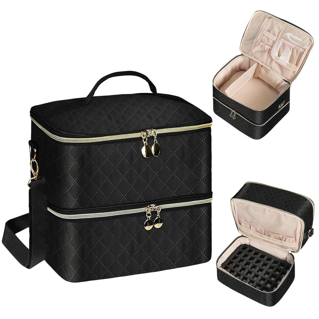 BOHEMIABY Nail Storage Nail Box for Nail Polish and Other Professional Nail Nail Storage with Sturdy Handle Box, Manicures, Lamps, Accessories, Bag,
