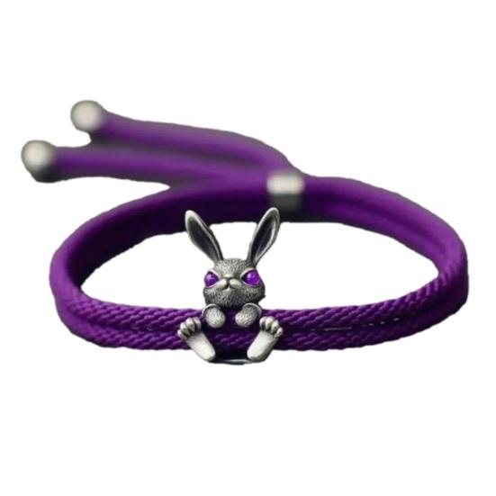 Adjustable Rope Chain Bracelet Bunny Decor Easter Bracelet Easy to Wear Bracelet Animal Lucky Jewelry Accessory