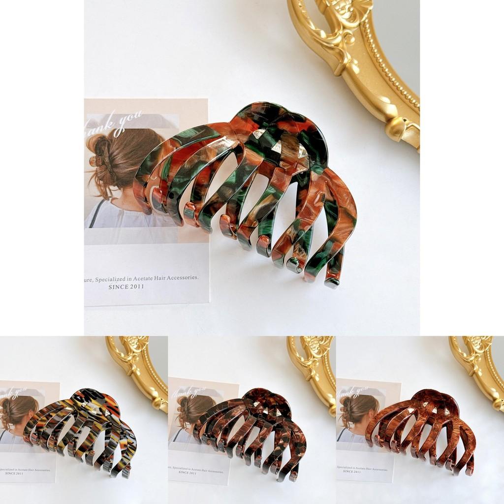 Stylish Retro Acetate Pumpkin Hair Claw Clip For Women With High Volume Hair