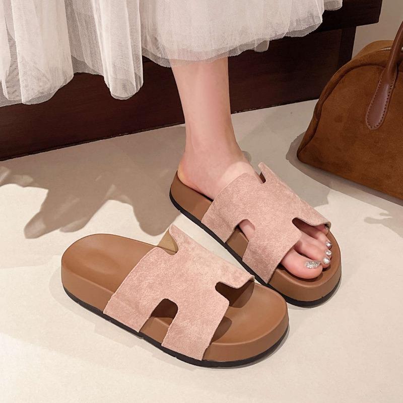 

Тапочки Boken для женщин, летние, французские, мягкие, на толстой подошве, пляжные сандалии, модные, однотонные шлепанцы 40 розовый