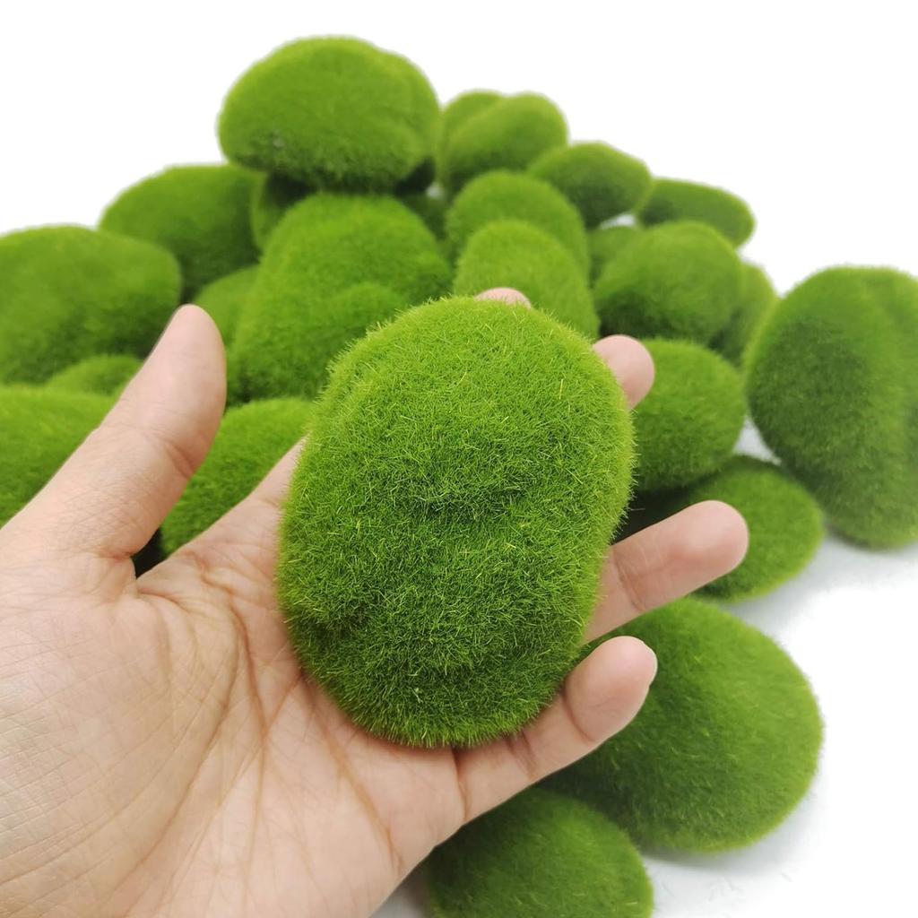 10pcs Green Crafting Fake Stone Simulation Plant DIY Garden Decoration Creative Crafts Artificial Moss Rocks