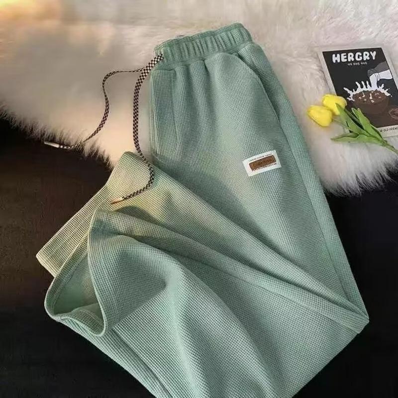 

Ice Silk Straight Pants Men s Summer Thin Trendy Brand High-end Wide-leg Pants Design Loose Casual Trousers M зелёный