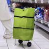 Saco de Compras Dobrável com Rodas Grande Capacidade Impermeável Design Dobrável Carrinho de Compras Multiuso