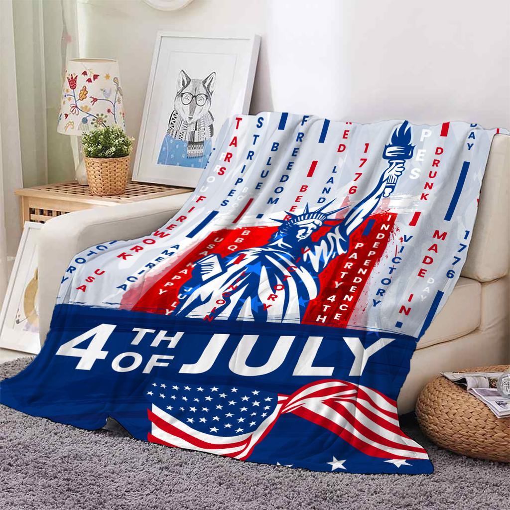 Statue of Liberty Printed Blanket for Sofa Bed Travel Camping Living Room Office Conditioning Blanket for All Seasons Gifts