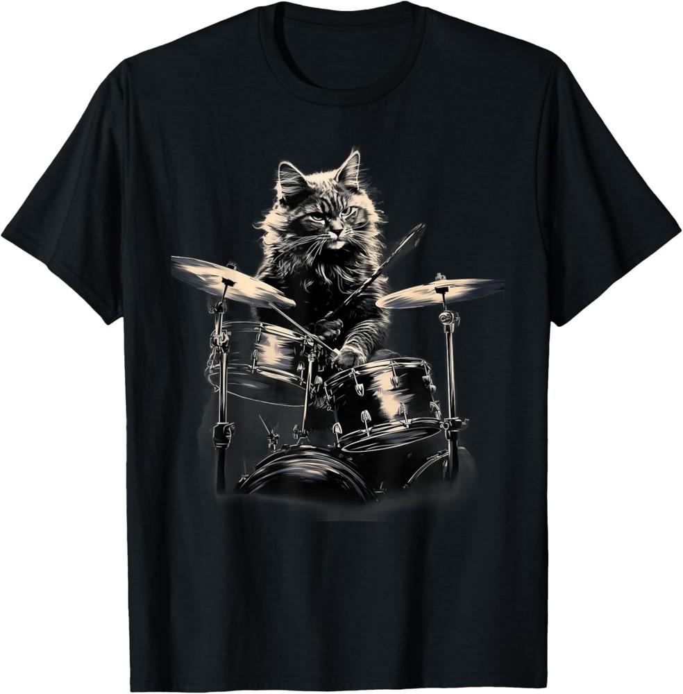 

Cat playing drums I Cat music T-Shirt Unisex T-Shirt XXXL