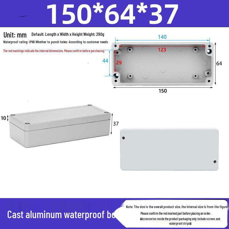 Druckguss-Aluminium Außenverteilerkasten IP65 Wasserdichtes Gehäuse