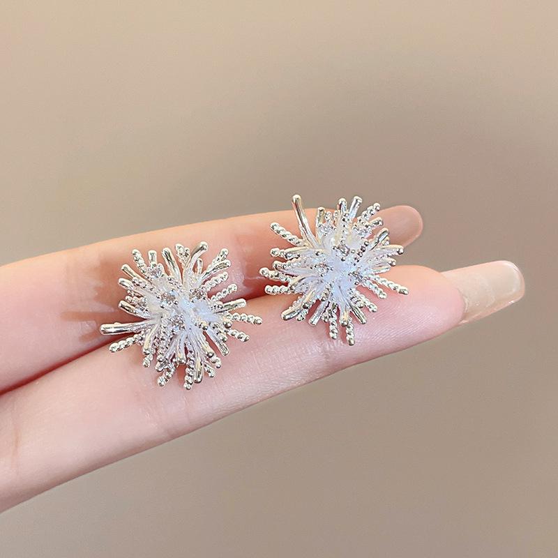 Silver Fireworks Stud Earrings - Elegant, Luxurious, and Beautiful for Women, 2025 New Hot Style