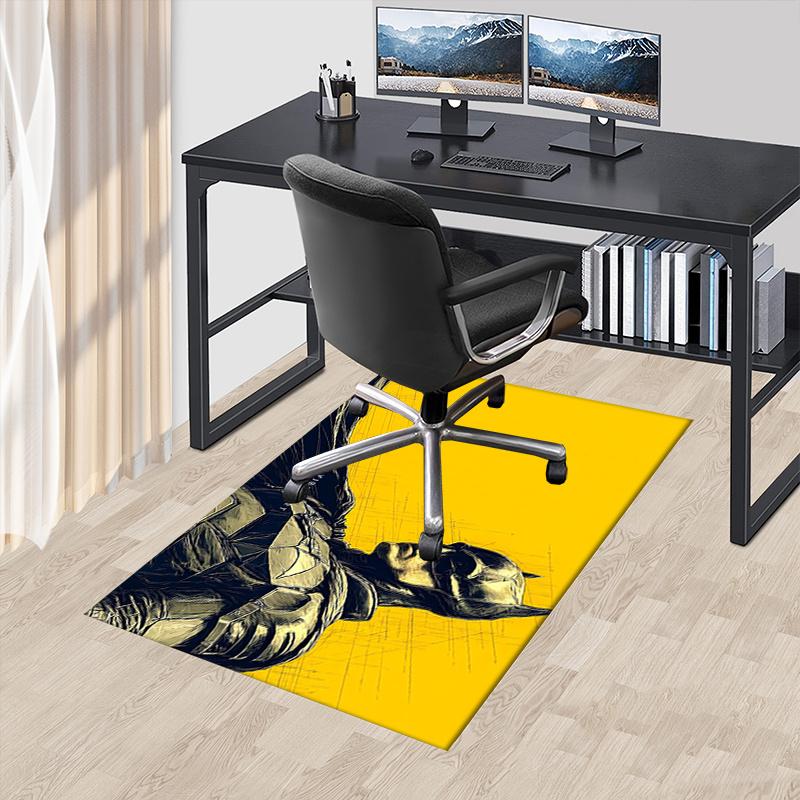 

Batman,Yellow Office Carpet Chair Mats, Home Decor Dormitory Floor Protector With Anti-Skid Backing, Large Area Coverage, Christmas Decorati 60cm by 90cm