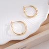 Minimalist Hoop Earrings Women Gold Tone Geometric Studs Lightweight Luxury Daily Wear Jewelry