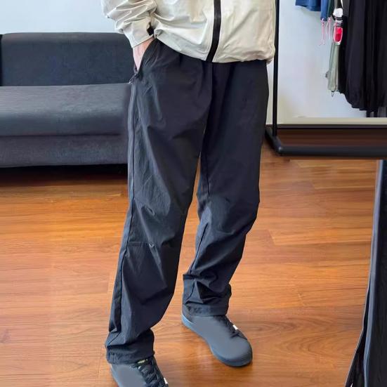 Pánské cargo kalhoty Tenké Rychleschnoucí Outdoorové Cestovní Kempingové Kalhoty Volné Pas se stahovací šňůrkou Jednobarevné s kapsami na zip Kalhoty plné délky