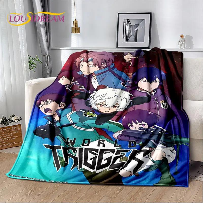 World Trigger Anime Kreskówka Miękki Pluszowy Koc, Koc Flanelowy Koc Narzuta na Salon Sypialnię Łóżko Sofa Piknik Cove Dzieci