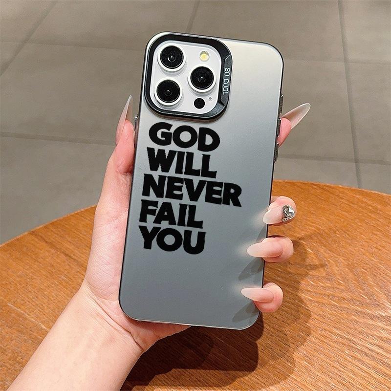 Simple English Mobile Phone Case iPhone15Promax All-inclusive Edge Apple 14 Anti-drop 13 Matte 12 Men's and Women's 11