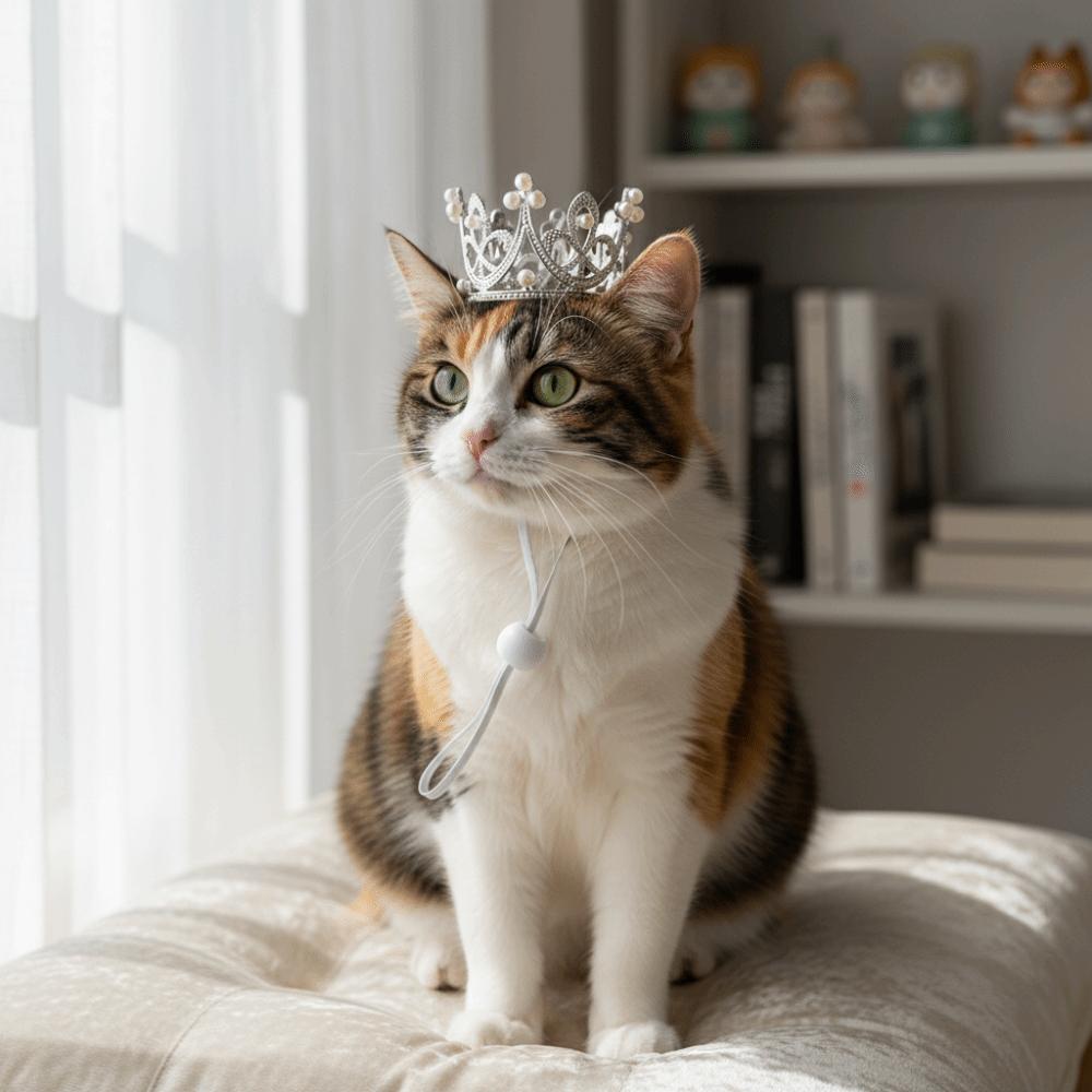 Couronne Headdress Ajustable Mignonne pour Animal de Compagnie Couronne de Chat Brillante en Alliage Chapeau Couronne de Princesse Chat Accessoires pour Animaux de Compagnie