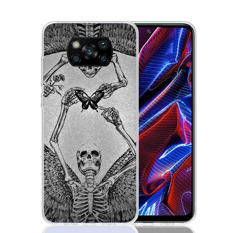 Anatomy Skeleton Heart Lovey Kiss Phone Case For Xiaomi Poco X7 X6 X5 Pro F7 Ultra Redmi 15C 15 13 13C 12 12C 10 10A 10C 9 9A 9C