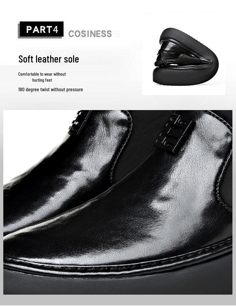 Herr Chelsea Boots i Äkta Läder med Sammet - Mjuk Sula, Korta, Bekväma Martin Boots