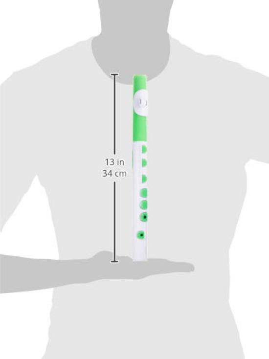 NUVO TooT Plastic Wind Instrument with Silicone Keys, WhiteGreen N430TWGN