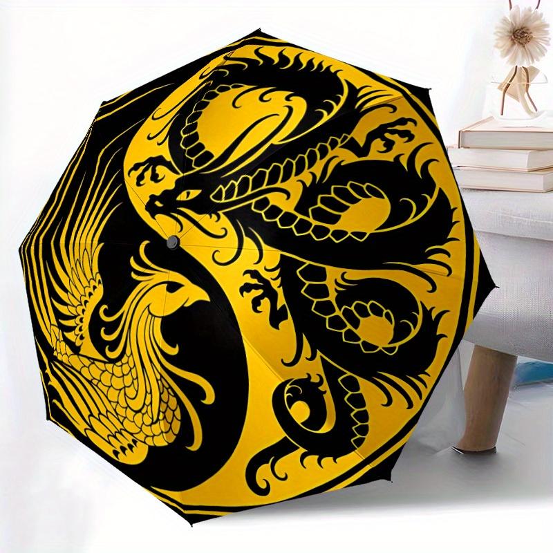 1pc Dragon Phoenix Yin Yang Print Automatic Open/Close Umbrella, Perfect Gift for Birthday, Christmas,Halloween, Trendy Fashion y250828105