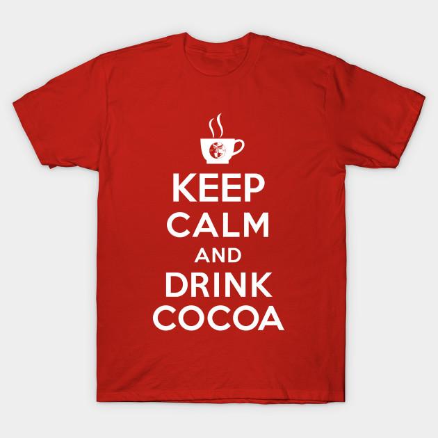 

Men Black Print T-shirt Keep Calm And Drink Cocoa No-Cut Transfer Paper Print Cotton Tshirt 2XL красный
