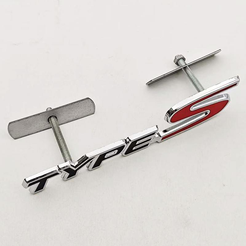 AAALZ1 3D Metal Type S Logo Front Grill Car Emblem Rear Trunk Badge Sticker Decal For Honda Civic Types CRV HRV Accord Fit Accessories