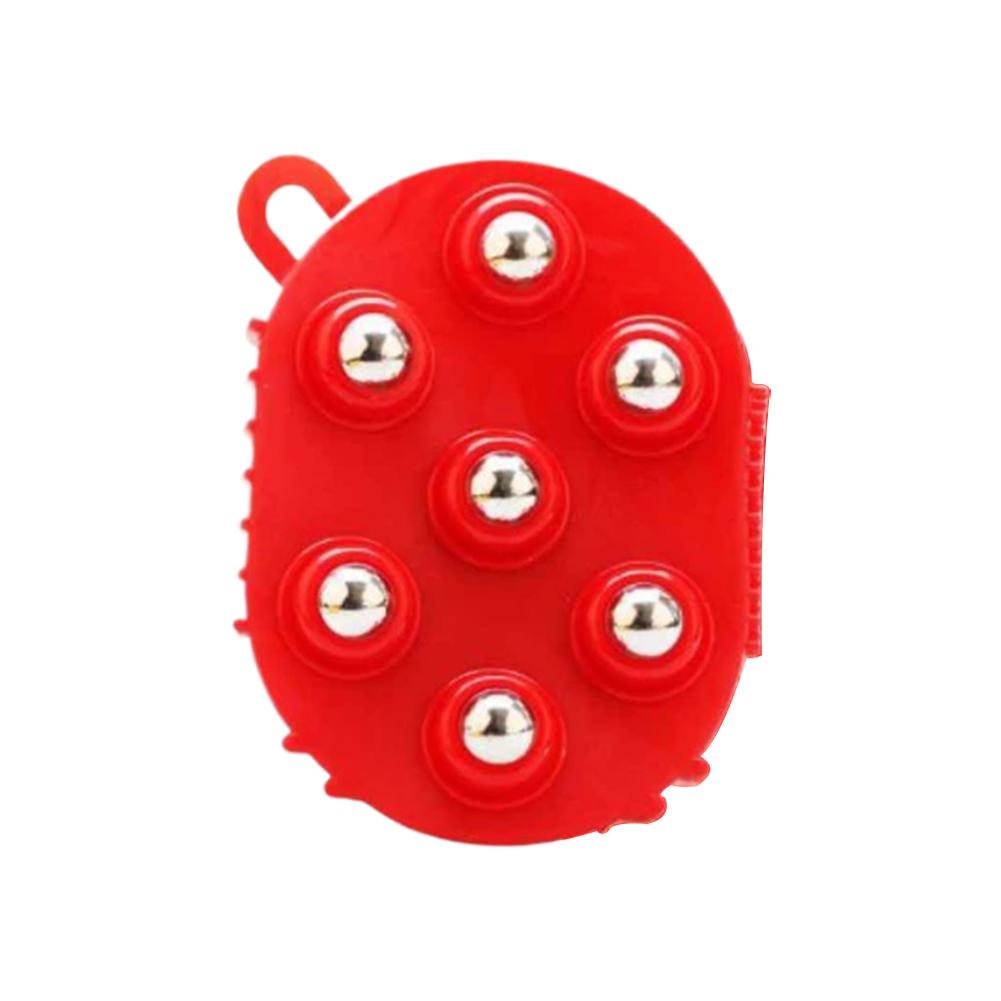 Double Sided Massage Glove 7 Bead Head Steel Ball Brush Ergonomic Design PP Material Full Body Scraping Shoulder Back Relief