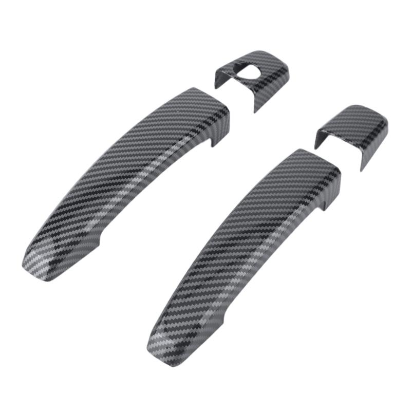 Carbon Fiber Door Handle Cover Trim for 2010-2015 Models, ABS Overlay Design for Exterior Handle Area Style and Daily Driving Detail