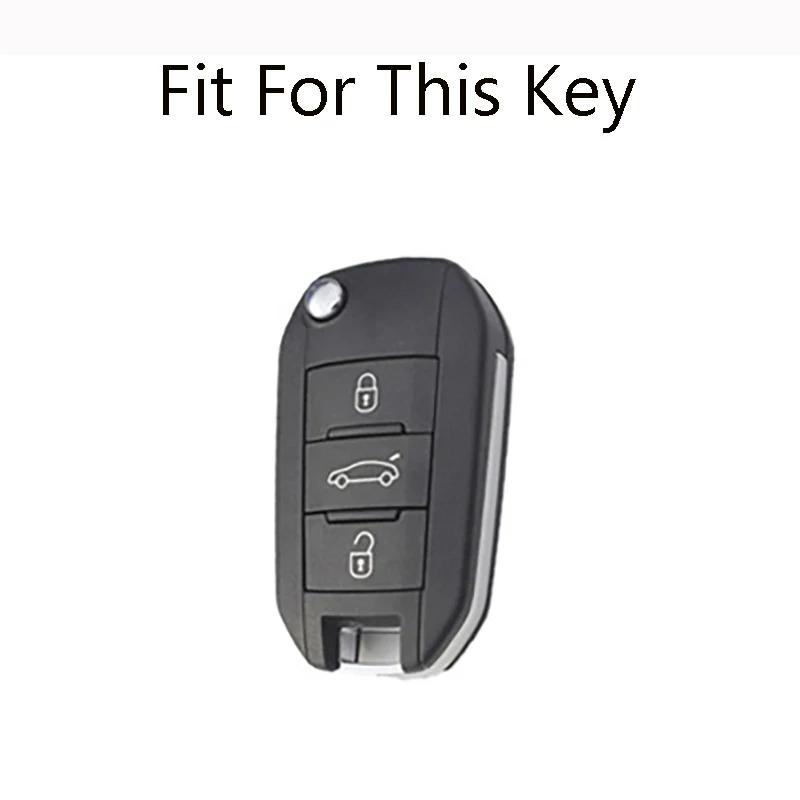Key Case for Car New Zinc Alloy Car Flip Key Case Cover Shell For Peugeot 208 308 408 508 2008 3008 4008 5008 For Citroen C3 C4