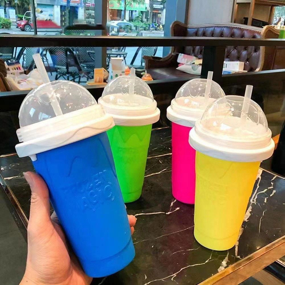Slushy Maker Cup with Lid Quick-Frozen Large Capacity Slushie Cup for Juices Milk & Ice Cream Make Portable Smoothie Squeeze Cup