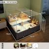 Guinea Pig Cage Mansion with Toilet Double Layer Enclosed Platform for Dutch Pigs Spacious Landscape Habitat Large Rodent Home