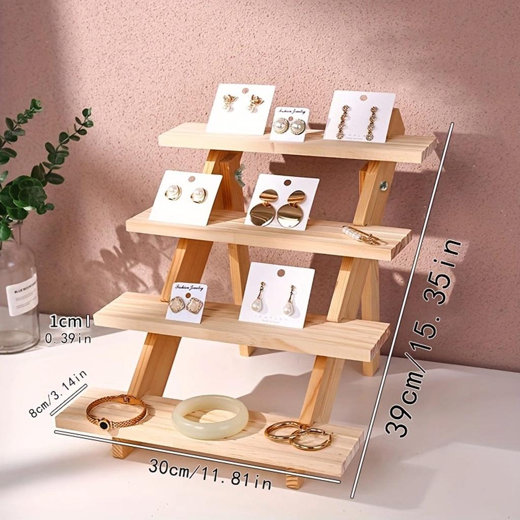 Wooden display rack, ear stud rack, perfume, jewelry, ear ring storage rack, desktop small commodity display rack