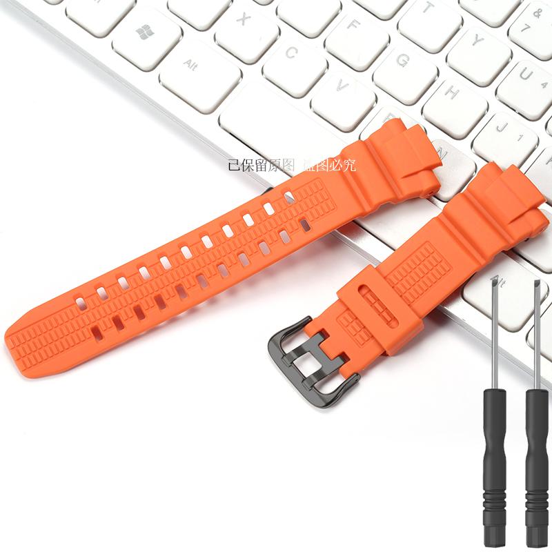 

Black Orange Silicone Watchband for Casio G-SHOCK 5121 GW-3500B GW-3000B GW-2000 Men Bracelet Sport Watch Strap 27mm