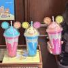 Fashion and Creative Smiley Face Water Cup Large Capacity Bingba Straw Cup Plastic Cup Exquisite Lady Gift