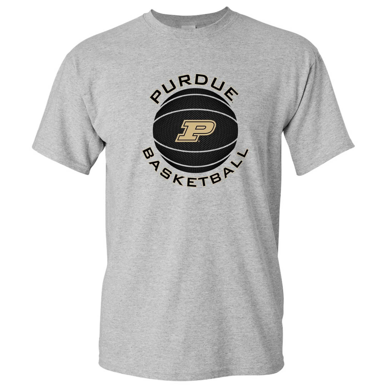 Purdue Boilermakers Basketball Circle Logo T-Shirt -Sport Grey 4XL