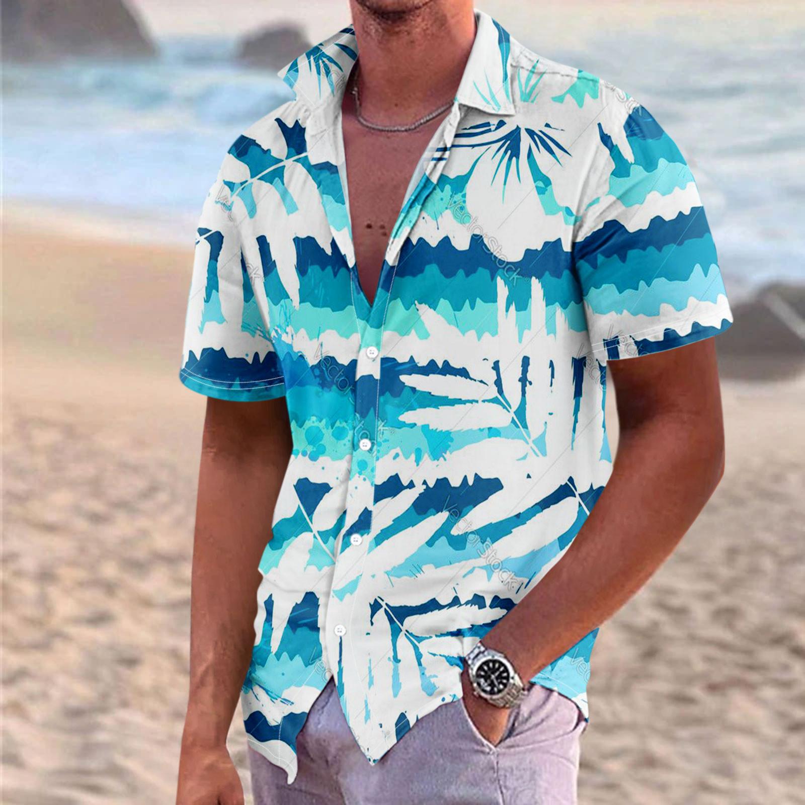 

Мужская повседневная свободная рубашка с короткими рукавами, модная рубашка с лацканами, топ XL