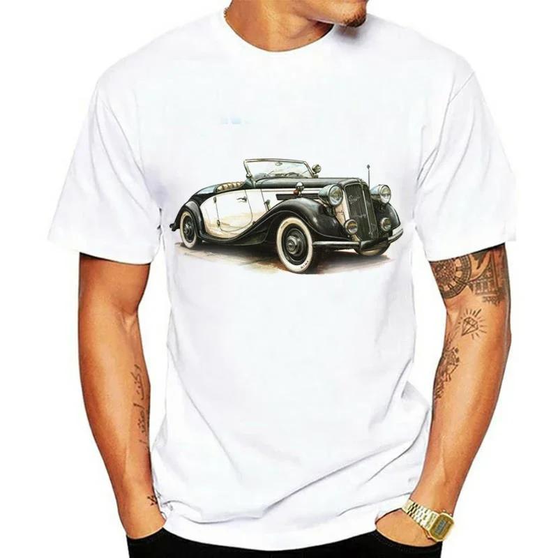 Vintage vintage car print t-shirt classic  men's and women's t-shirt casual street