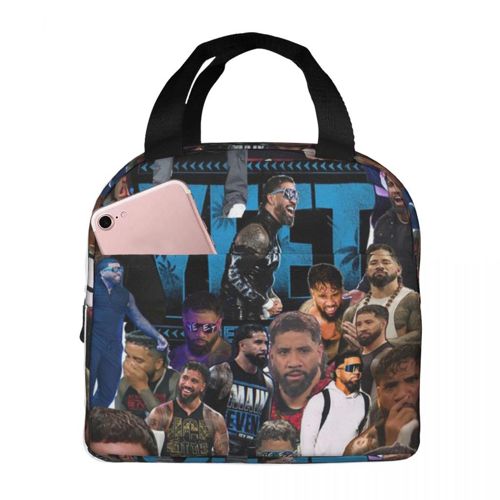 Jey Uso Yeet Wrestling Wrestler Insulated Lunch Bag for Women Office Cooler Thermal Food Box Tote Lunch Boxes Container
