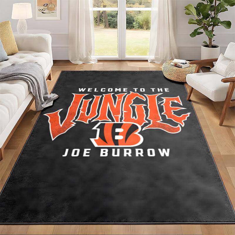 Koberová rohožka Cincinnati Bengals do obývacího pokoje nebo ložnice Ochranná podložka pod židli Kancelářská dekorace Vánoční dárek Dárek k narozeninám