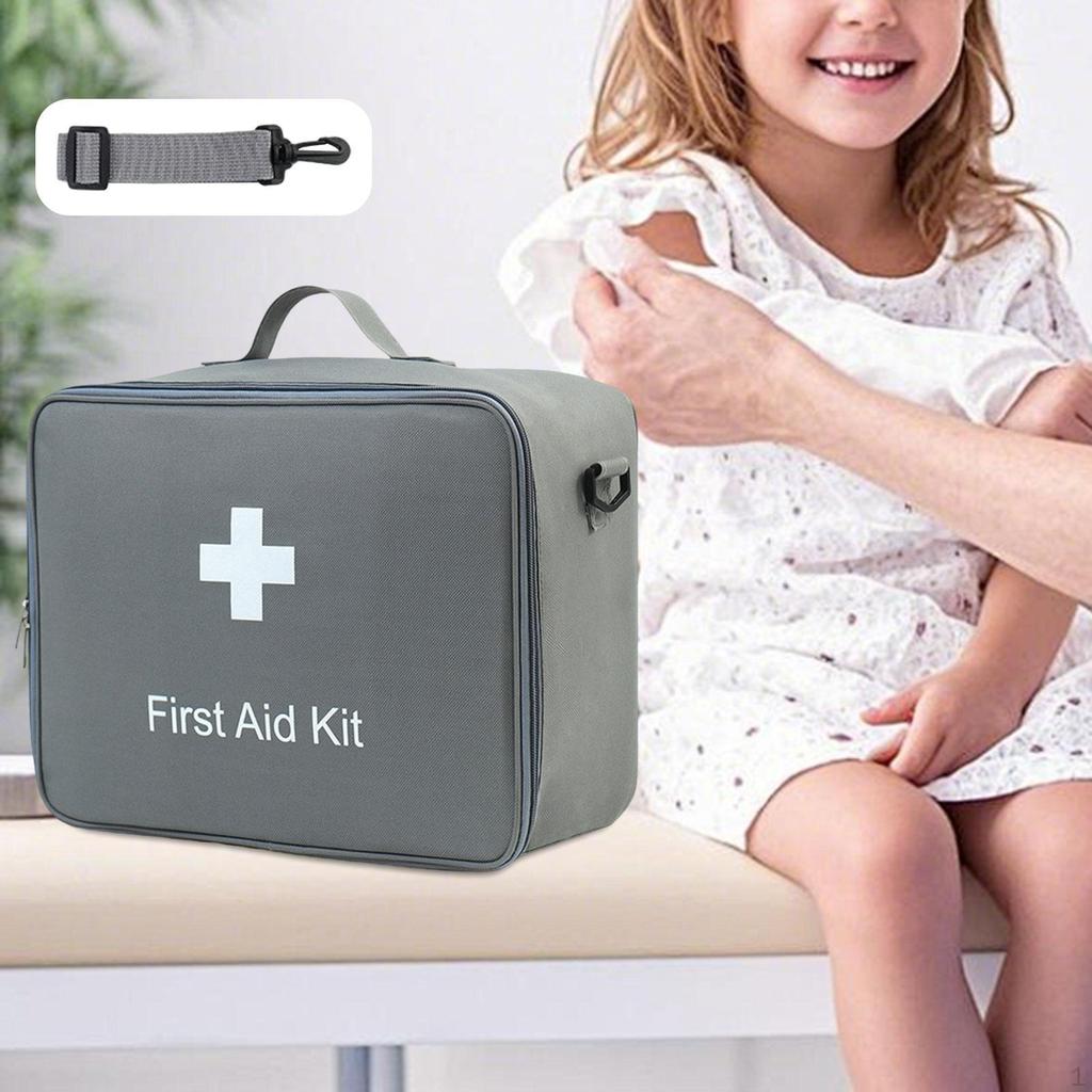 First Aid Bag Storage Emergency Supply Organizer Empty with Top Handle and Shoulder Strap for