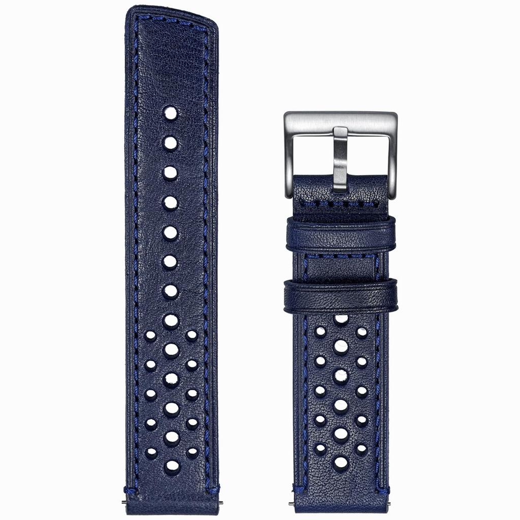 20mm Genuine Leather Watch Band for Omega and Perforated Flexible Italian Compatible with Omega and Swatch [hemsut H] X, Swatch, MoonSwatch. Design,