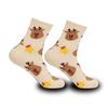 Festive Cotton Mid-Calf Women's Socks: Santa, Reindeer, Snowman Cartoon Design