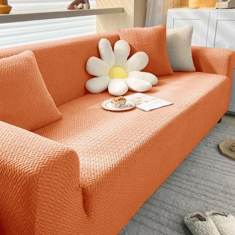 1Pc Jacquard Elastic Sofa Cover Luxury Adjustable Elastic Couch Cover For Living Room Sofa Seat Covers 1/2/3/4 Seat L Shaped