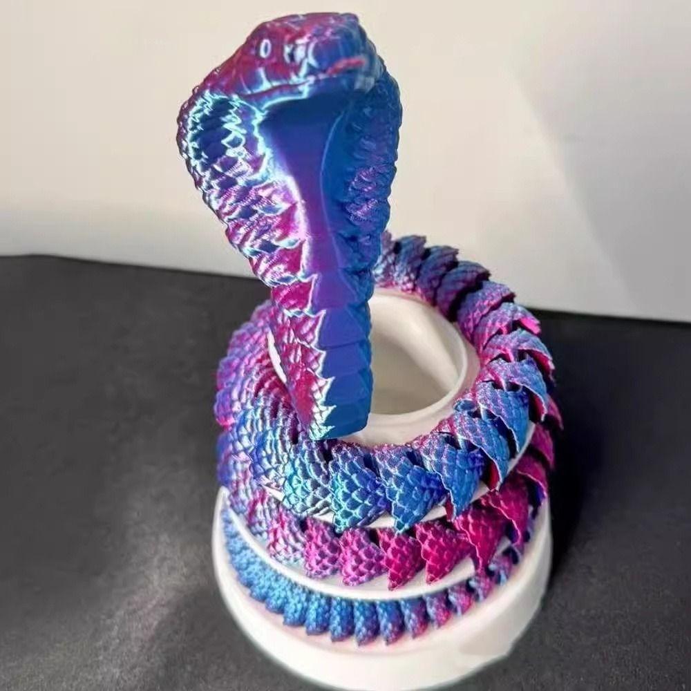 Realistic Cobra Ornament Multicolor 3D Printing Model Exquisite 3D Printed Snake  Desktop Ornament