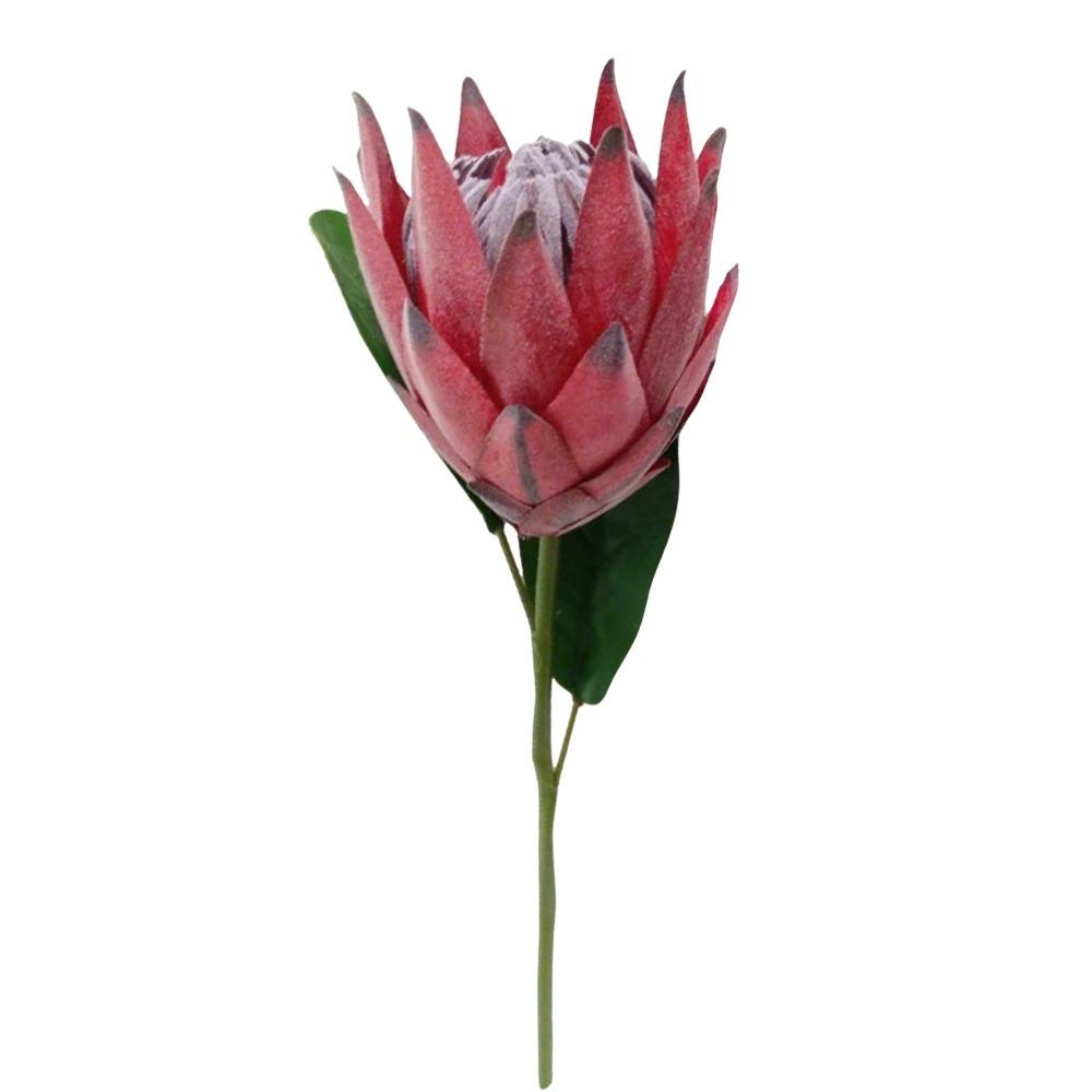 1PC,Europe Style Beautiful Artificial Flowers Fake King Protea Home Table Top Display Flowers Decorative Silk Flower