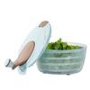4L Fruit and Vegetable Washer Salad Drier Hand Crank Vegetable Dryer with Dual Drainage Holes for Kitchen