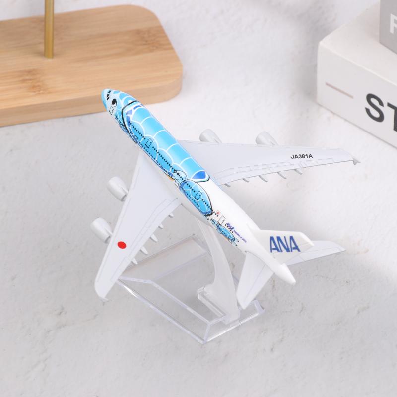 1 Satz Blaue Meeresschildkröte Airbus 380 A380 Airways Metalllegierung Diecast Flugzeug 16 cm Air Japan Ana Airlines Flugzeugmodell Spielzeug