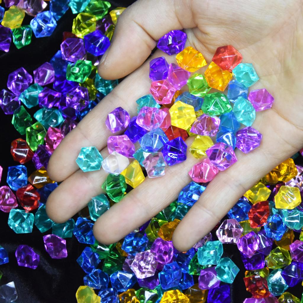 Acrylic Diamond Crystal Ice Rock Stones Vase Gems Confetti Table Scatter Beads Wedding Party Home Decor 100pcs 19 Color 11x14MM