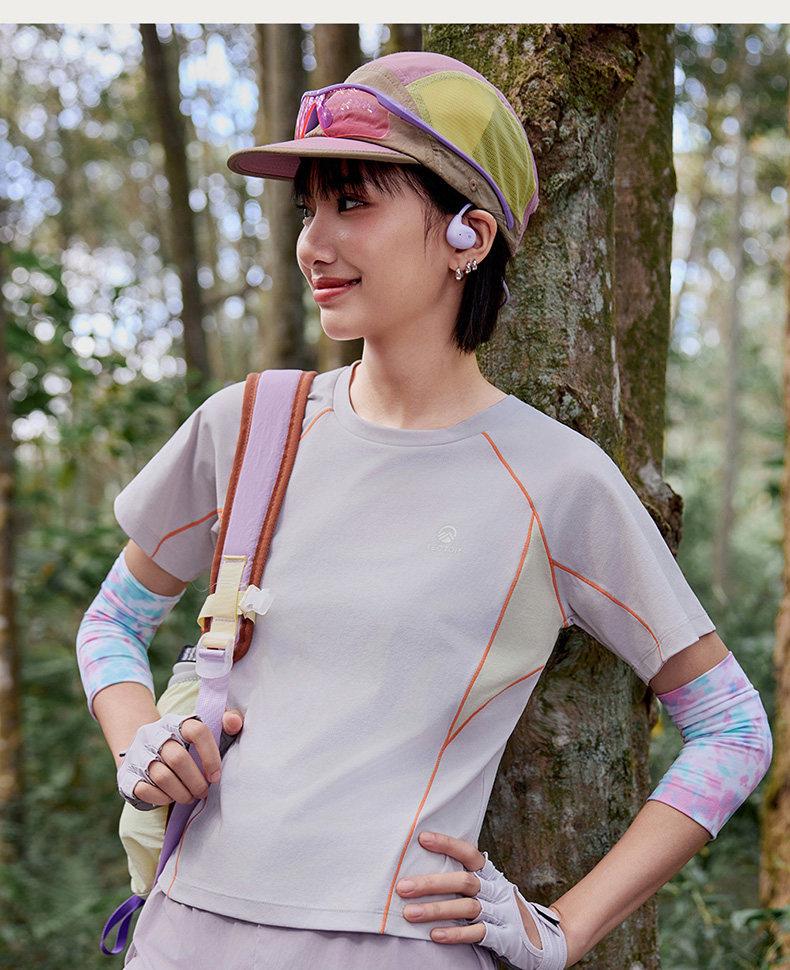 Women's FX Outdoor Quick-Dry Antibacterial Short Sleeve Sports T-Shirt with Sun Protection - Breathable Summer Running & Fitness Top