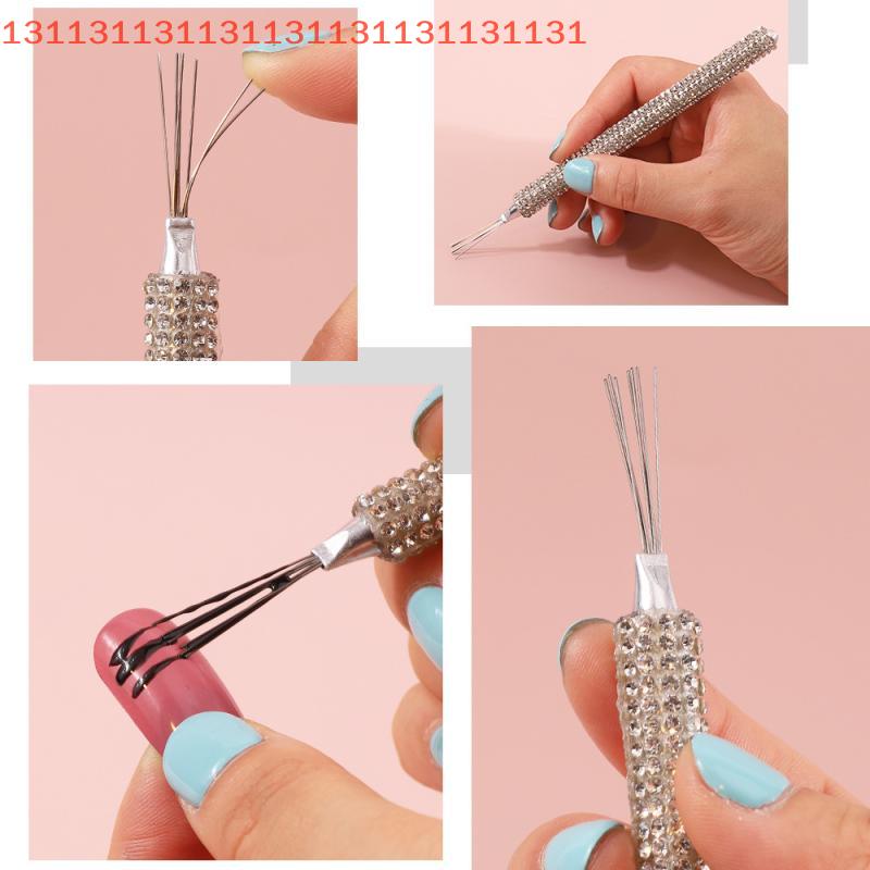Professional 7 Pin Stripe Nail Art Liner Brush 3D Tip Ultra-thin Line Drawing Pen UV Gel Brushes Manicure Nail Painting Tools