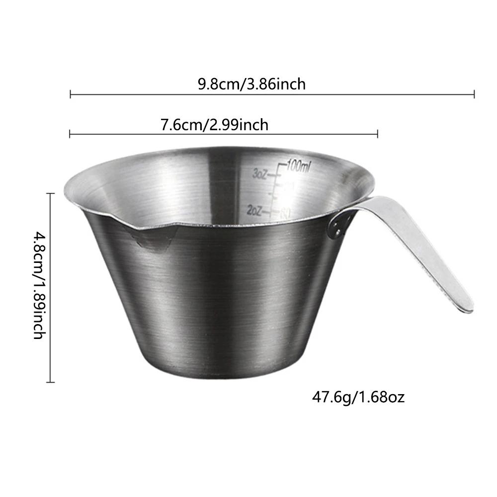 Tasse d'Extraction Espresso 100ml Acier Inoxydable avec Échelle Épaisse Exquise Once Tasse à Café Accessoires Cuisine Maison Café