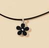 1 Piece of Fashionable Dark Black Five-petal Flower Pendant Necklace