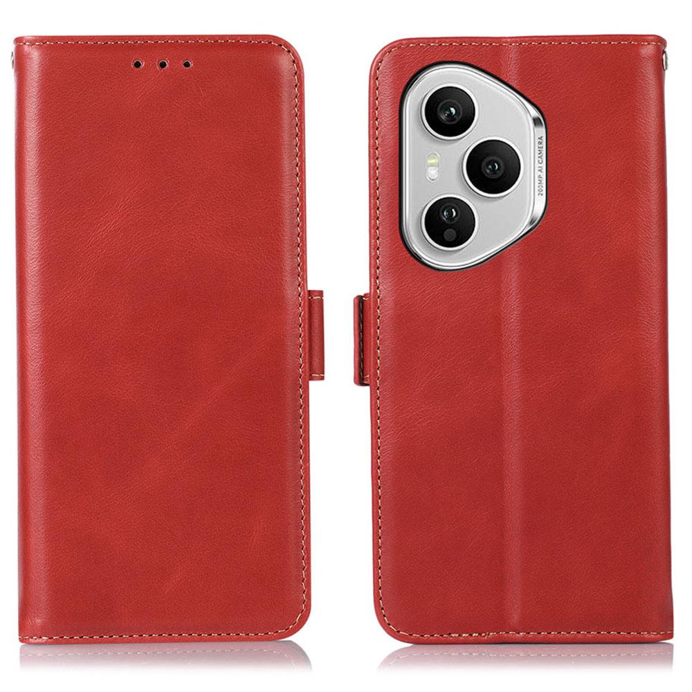 Für Honor 400 Pro 5G (Global) Hülle RFID-Blockierung Echtes Rindsleder Geldbörse Handyhülle